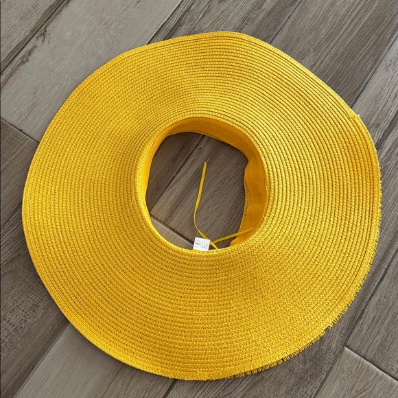 Yellow Fringe Large Sun Hat- Women Accessories - Picture 3 of 4
